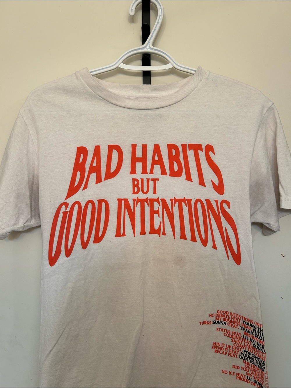 VLONE White Tee with Bold Orange-Red Graphic